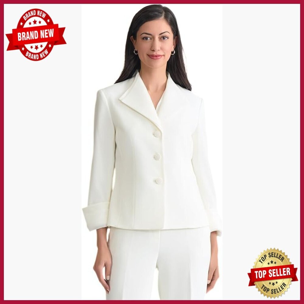 Plus Size Organza Trim Blazer, Wrinkle Resistant Polyester, Business Casual